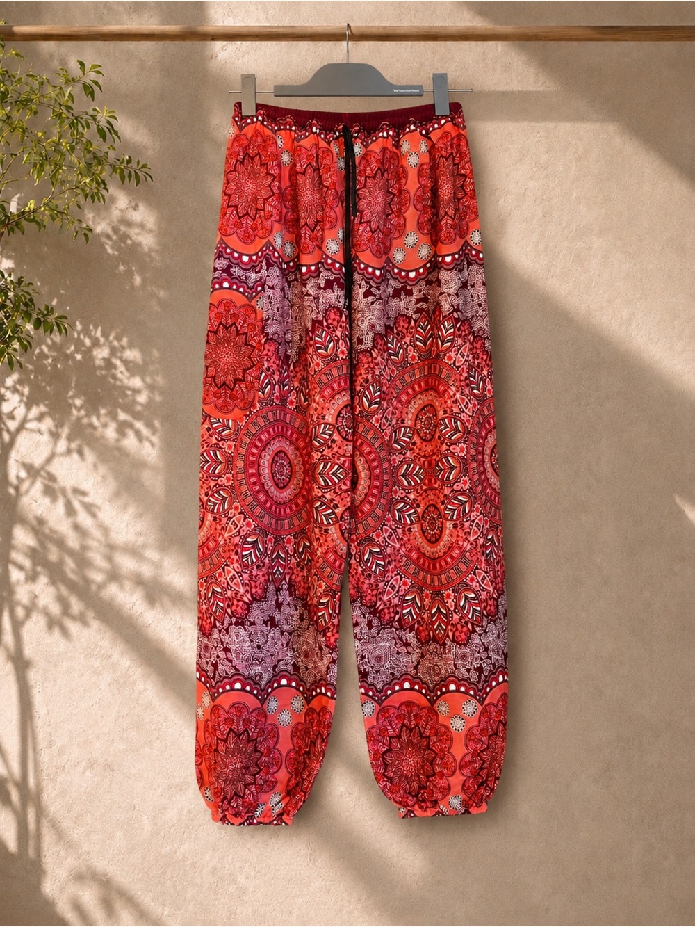 Earthbound Trading Co. Red Boho Mandala Print Harem Pants Size M
